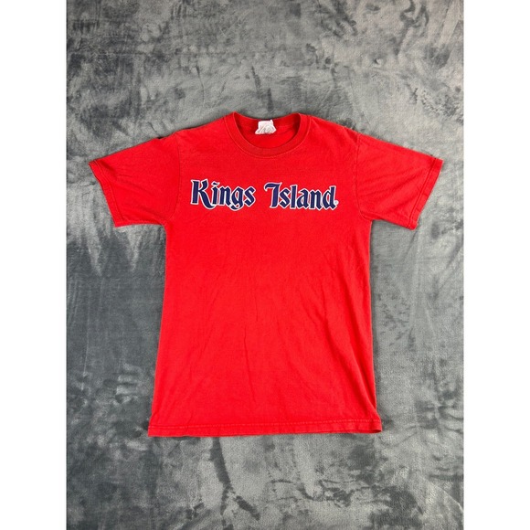 Vintage Kings Island T-Shirt Red Men's Small Fruit of the Loom USA 90s Medium - Picture 1 of 6